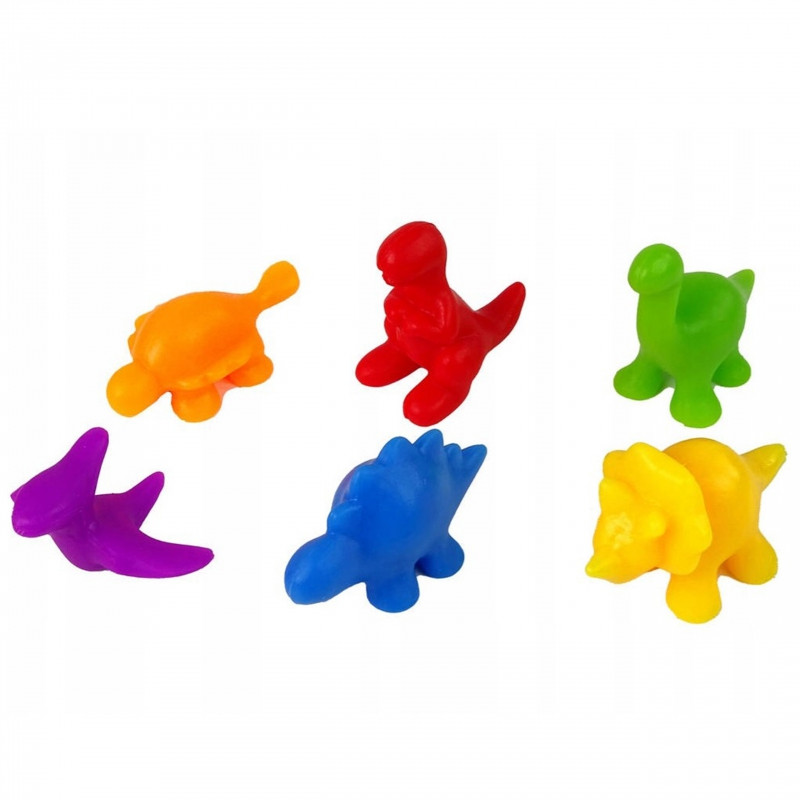 WOOPIE Montessori Edukacinis žaidimas Color Sorter Dinozaurai 56 vnt.