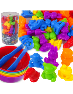 WOOPIE Монтессори-развивающая игра-сортер по цвету Животные 44 шт.