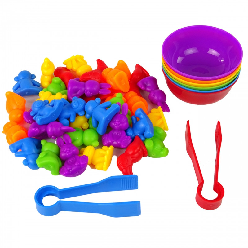 WOOPIE Montessori edukacinis žaidimas Color Sorter Animals 44 vnt.