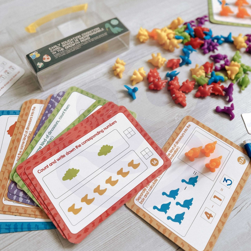 WOOPIE edukacinis rinkinys Learning to Count Montessori Sorter Dinozaurai 95 vnt.
