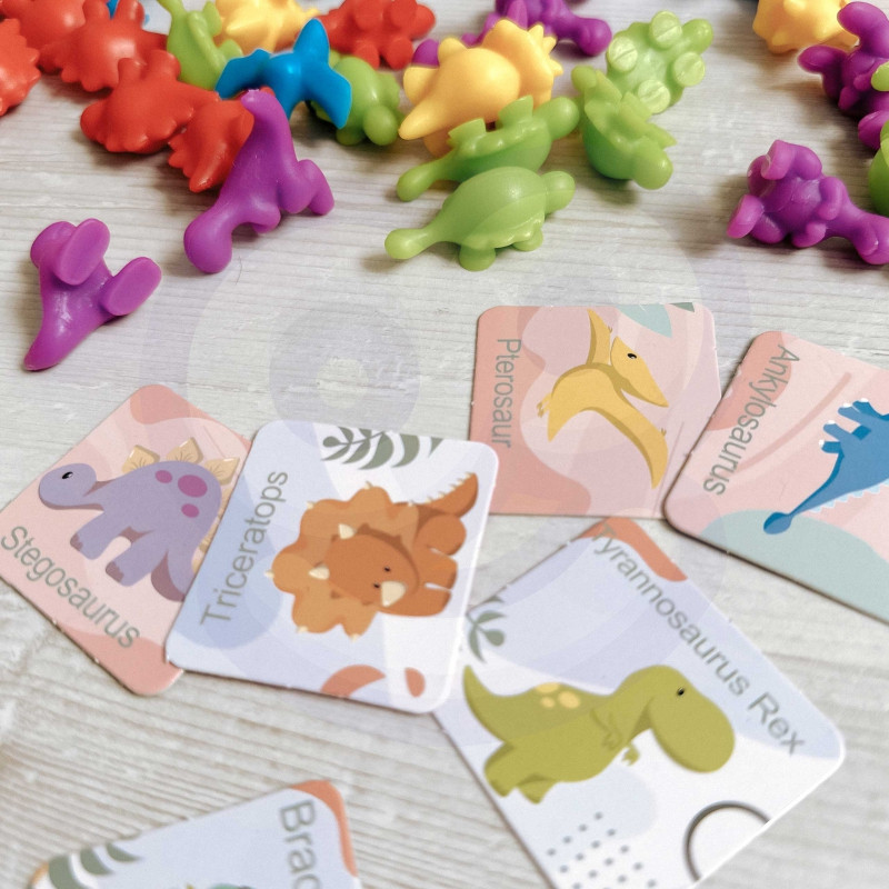 WOOPIE edukacinis rinkinys Learning to Count Montessori Sorter Dinozaurai 95 vnt.
