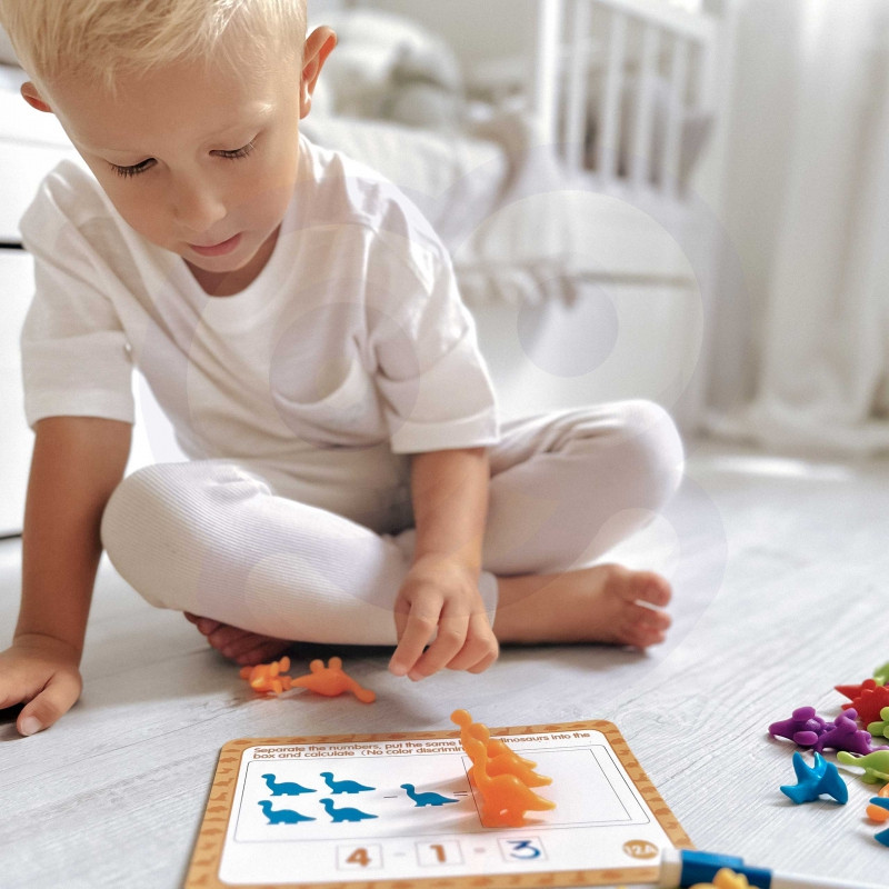 WOOPIE edukacinis rinkinys Learning to Count Montessori Sorter Dinozaurai 95 vnt.