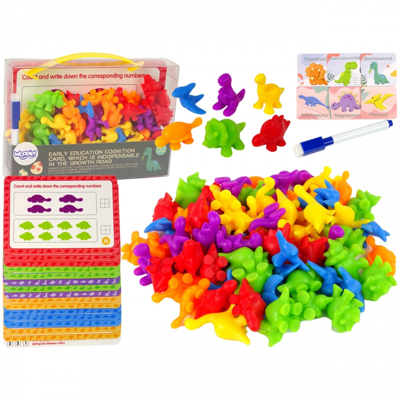WOOPIE edukacinis rinkinys Learning to Count Montessori Sorter Dinozaurai 95 vnt.