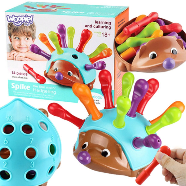 WOOPIE arkadinis žaidimas Ežiukas rūšiuotojas Montessori mokymosi numeriai ir spalvos 4in1 WOOPIE arkadinis žaidimas Ežiukas rūšiuotojas Montessori mokymosi numeriai ir spalvos 4in1