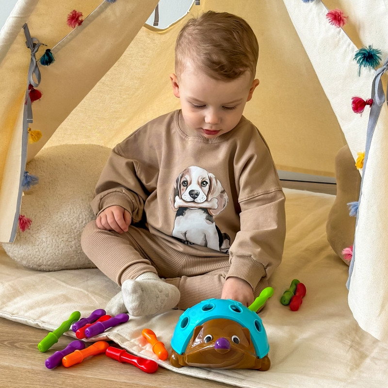 WOOPIE arkadinis žaidimas Ežiukas rūšiuotojas Montessori mokymosi numeriai ir spalvos 4in1