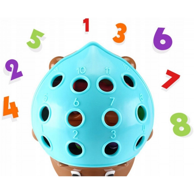 WOOPIE arkadinis žaidimas Ežiukas rūšiuotojas Montessori mokymosi numeriai ir spalvos 4in1