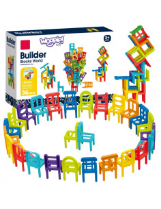 WOOPIE Arcade Puzzle Blocks balansavimo kėdės 36 vnt.
