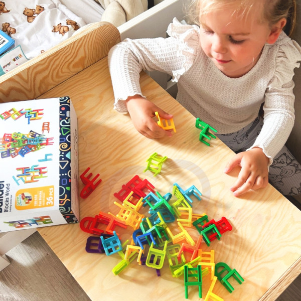 WOOPIE Arcade Puzzle Blocks balansavimo kėdės 36 vnt. WOOPIE Arcade Puzzle Blocks balansavimo kėdės 36 vnt.
