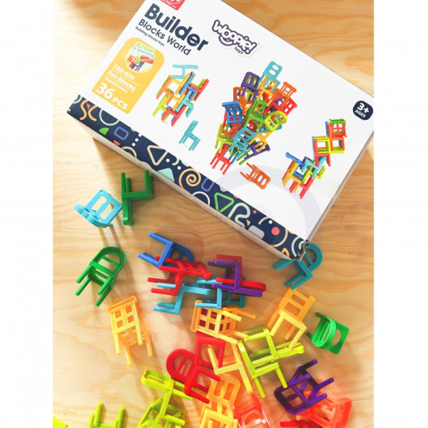 WOOPIE Arcade Puzzle Blocks balansavimo kėdės 36 vnt. WOOPIE Arcade Puzzle Blocks balansavimo kėdės 36 vnt.