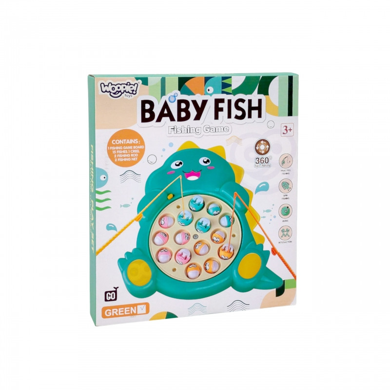 WOOPIE Zestaw Łowienie Rybek Gra Zręcznościowa Zielony Dinozaur