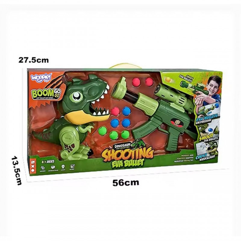 WOOPIE interaktyvus putplasčio rutulinis pistoletas + dinozaurų paleidimo įrenginys