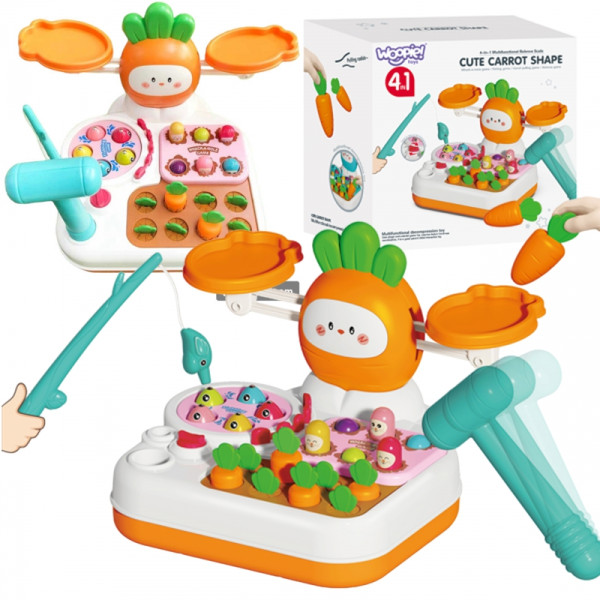WOOPIE MONTESSORI Žaidimas 4in1 "Cute Carrot Shape" WOOPIE MONTESSORI Žaidimas 4in1 "Cute Carrot Shape"