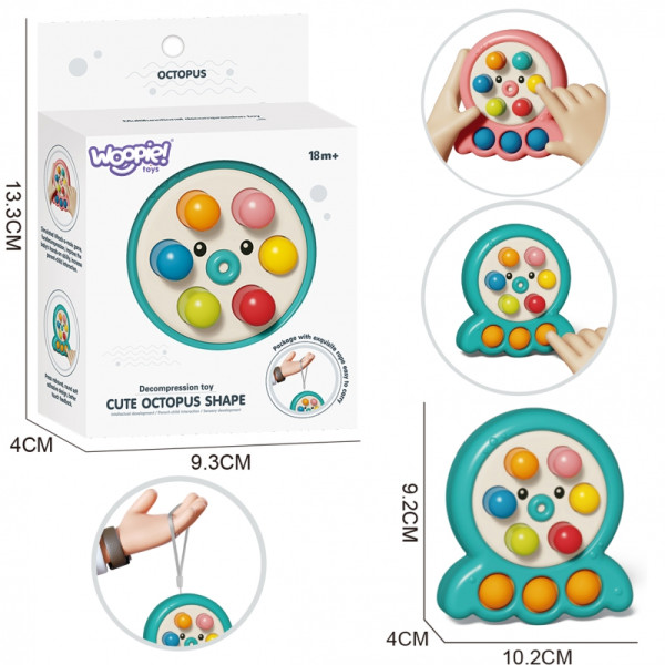 WOOPIE arkadinis žaidimas Mole Hammer String Octopus Green 2in1