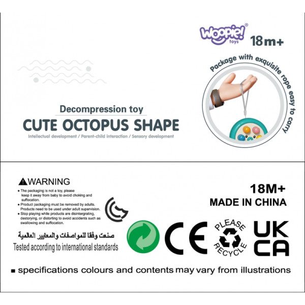 WOOPIE arkadinis žaidimas Mole Sticking String Octopus Pink 2in1 WOOPIE arkadinis žaidimas Mole Sticking String Octopus Pink 2in1