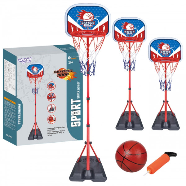 WOOPIE laisvai pastatomas krepšinio rinkinys, reguliuojamas aukštis 90-170cm + kamuolys WOOPIE laisvai pastatomas krepšinio rinkinys, reguliuojamas aukštis 90-170cm + kamuolys