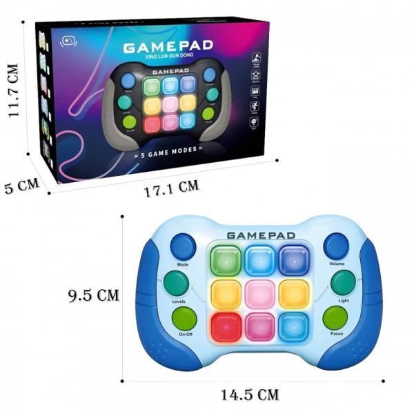 WOOPIE elektroninis arkadinis žaidimas "Pop-It Fidget" žaislinis žaidimų pultas mėlynas WOOPIE elektroninis arkadinis žaidimas "Pop-It Fidget" žaislinis žaidimų pultas mėlynas