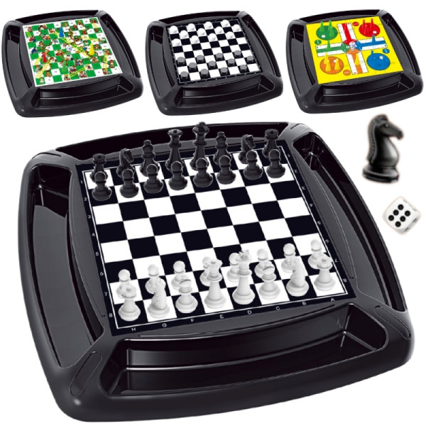 WOOPIE 4in1 stalo žaidimų rinkinys šaškės, šachmatai, kinų, kopėčios ir gyvatės WOOPIE 4in1 stalo žaidimų rinkinys šaškės, šachmatai, kinų, kopėčios ir gyvatės