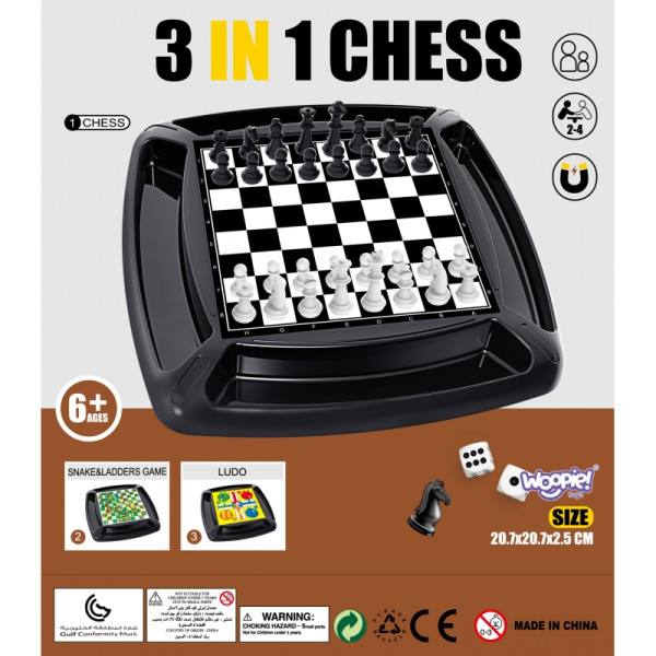 WOOPIE 4in1 stalo žaidimų rinkinys šaškės, šachmatai, kinų, kopėčios ir gyvatės WOOPIE 4in1 stalo žaidimų rinkinys šaškės, šachmatai, kinų, kopėčios ir gyvatės