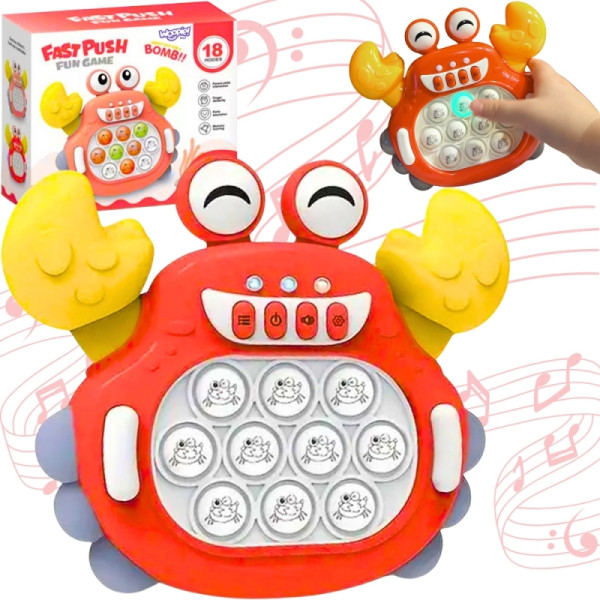 WOOPIE žaidimas POP IT elektroninis streso mažinimas arcade krabų raudona WOOPIE žaidimas POP IT elektroninis streso mažinimas arcade krabų raudona