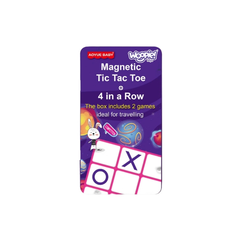 WOOPIE IQ magnetinis strateginis žaidimas 2in1 Tic-Tac-Toe + 4-in-line žaidimas MINI