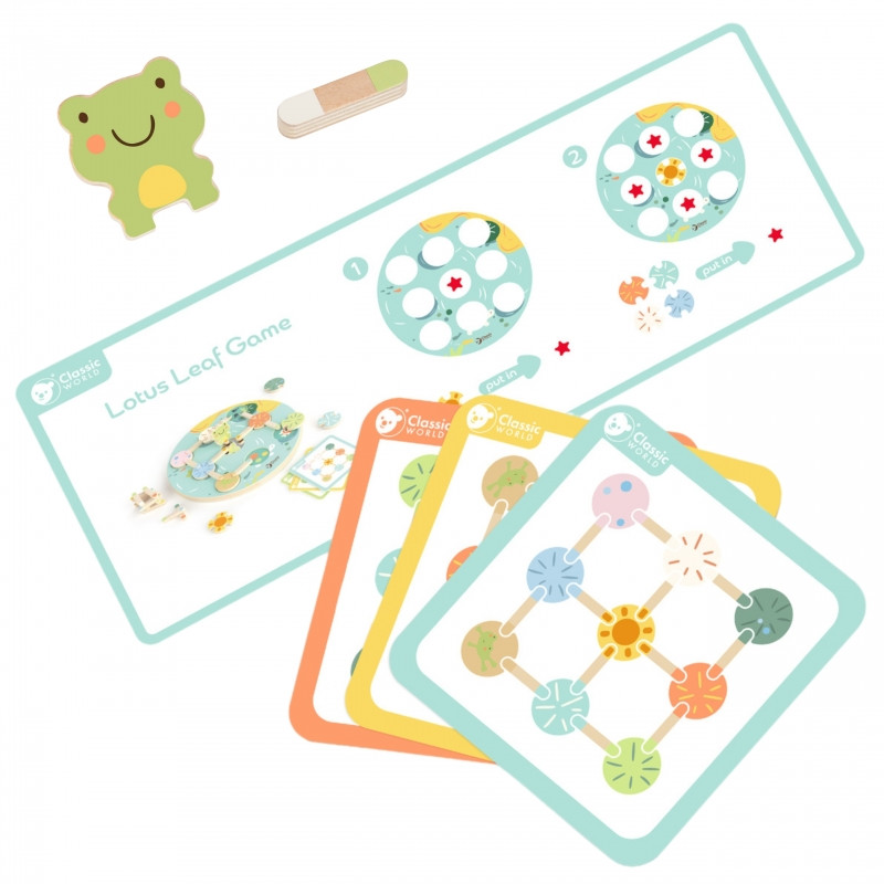 CLASSIC WORLD Gra Sensoryczna Liść Lotosu Dopasuj Kształty i Kolory