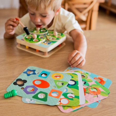 TOOKY TOY 2-в-1 Деревянная развивающая игра для детей «Тяни жуков»