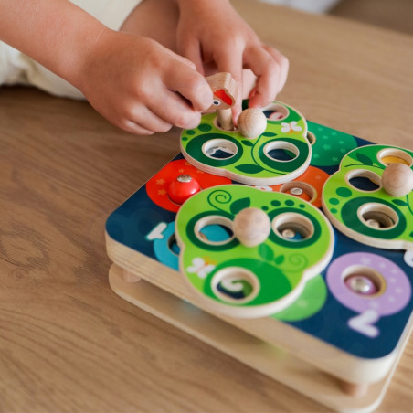 TOOKY TOY 2-в-1 Деревянная развивающая игра для детей «Тяни жуков»