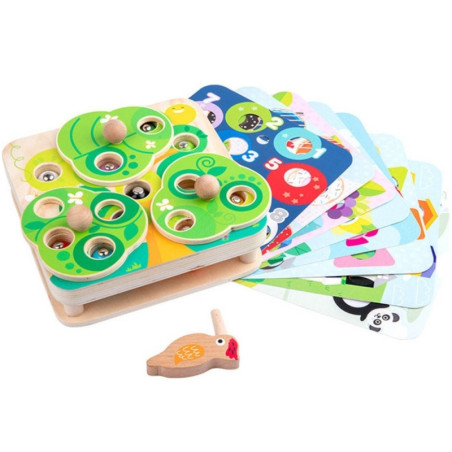 TOOKY TOY 2-в-1 Деревянная развивающая игра для детей «Тяни жуков»