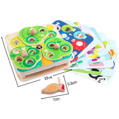 TOOKY TOY 2-в-1 Деревянная развивающая игра для детей «Тяни жуков»