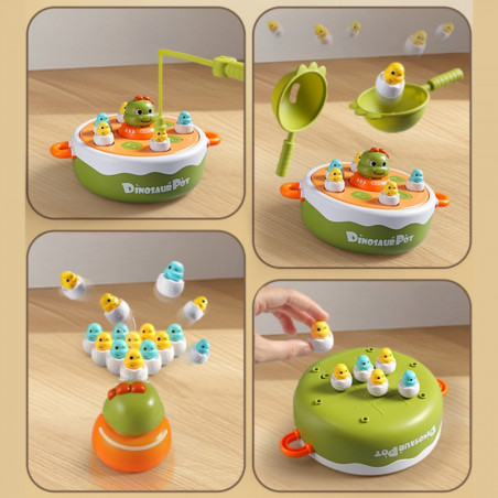 WOOPIE arkadinis žaidimas dinozaurų žvejyba 4in1 katapulta WOOPIE arkadinis žaidimas dinozaurų žvejyba 4in1 katapulta