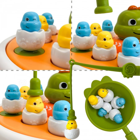 WOOPIE arkadinis žaidimas dinozaurų žvejyba 4in1 katapulta WOOPIE arkadinis žaidimas dinozaurų žvejyba 4in1 katapulta