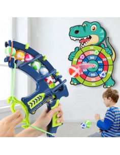 WOOPIE Velcro Darts Arcade žaidimų rinkinys 2in1 skydas + paleidimo įrenginys Dino lankas 2