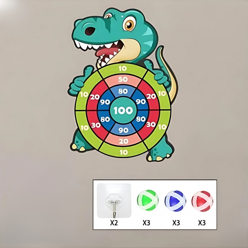 WOOPIE Velcro Darts Arcade žaidimų rinkinys 2in1 skydas + paleidimo įrenginys Dino lankas