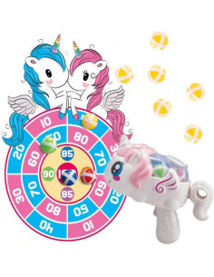 WOOPIE Velcro Darts Arcade žaidimų rinkinys 2in1 Shield Launcher Vienaragis