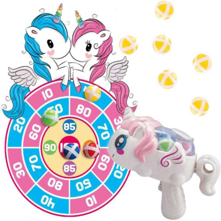 WOOPIE Velcro Darts Arcade žaidimų rinkinys 2in1 Shield Launcher Vienaragis WOOPIE Velcro Darts Arcade žaidimų rinkinys 2in1 Shield Launcher Vienaragis