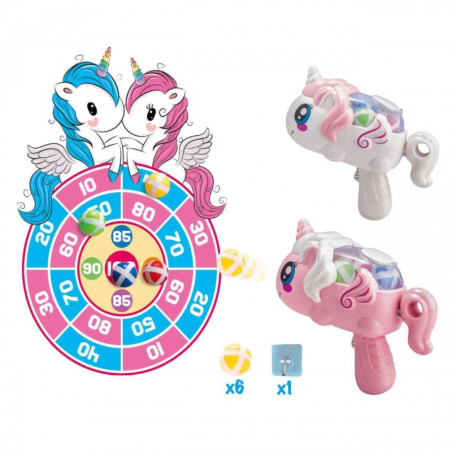WOOPIE Velcro Darts Arcade žaidimų rinkinys 2in1 Shield Launcher Vienaragis WOOPIE Velcro Darts Arcade žaidimų rinkinys 2in1 Shield Launcher Vienaragis