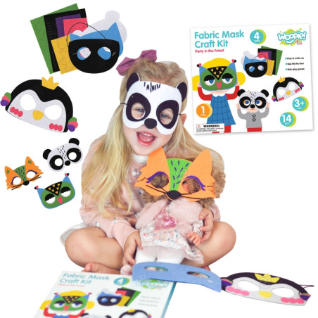 WOOPIE ART&FUN Creative Kit Veltinio kaukės Do It Yourself 4 vnt.