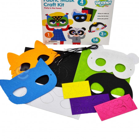 WOOPIE ART&FUN Creative Kit Veltinio kaukės Do It Yourself 4 vnt.