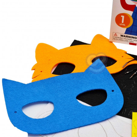 WOOPIE ART&FUN Creative Kit Veltinio kaukės Do It Yourself 4 vnt.