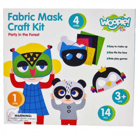 WOOPIE ART&FUN Creative Kit Veltinio kaukės Do It Yourself 4 vnt.