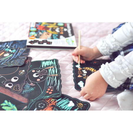 WOOPIE ART&FUN Набор для творчества скретч-картинками для детей 7 предметов.