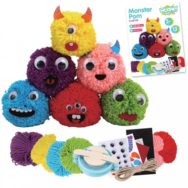 WOOPIE ART&FUN Sukurkite Monster Pom Monster kūrybinį rinkinį