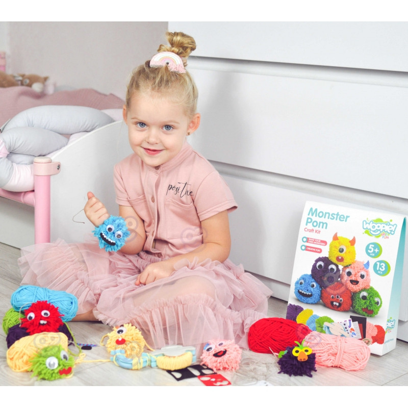 WOOPIE ART&FUN Sukurkite Monster Pom Monster kūrybinį rinkinį