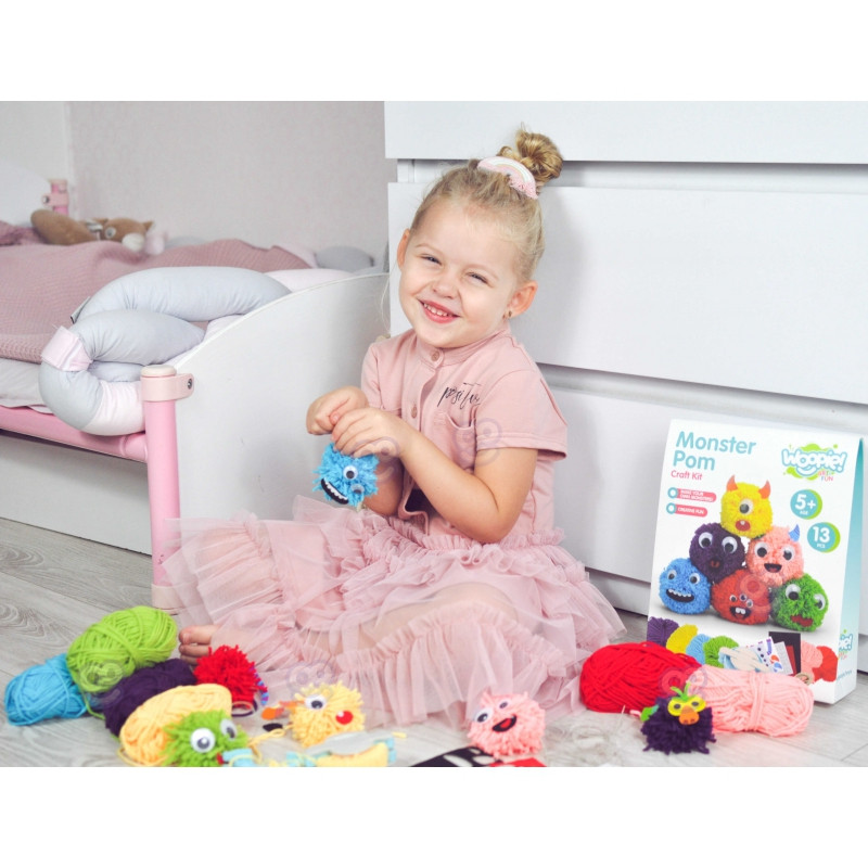 WOOPIE ART&FUN Sukurkite Monster Pom Monster kūrybinį rinkinį