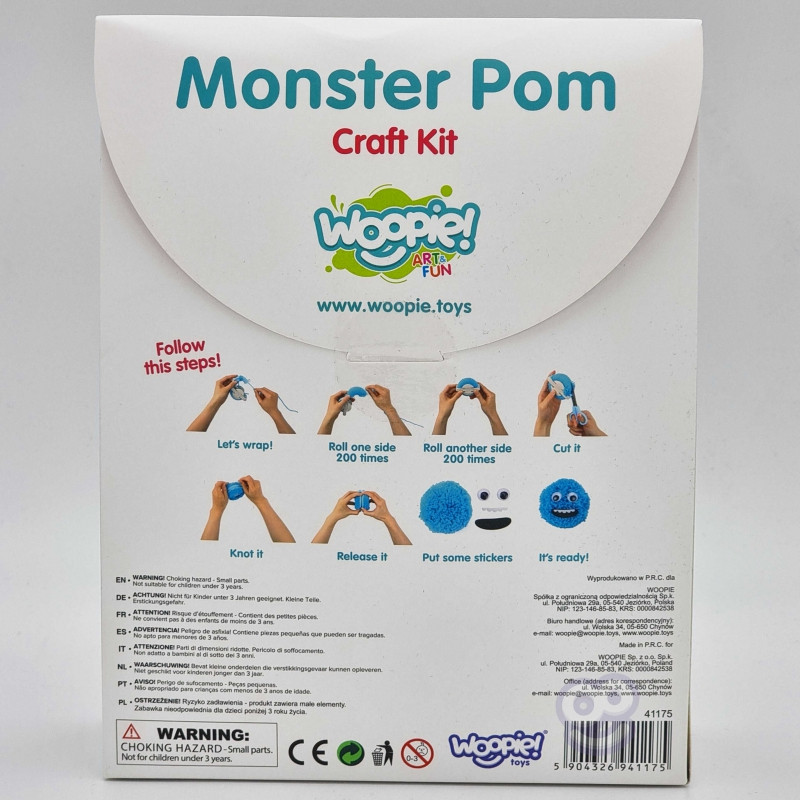 WOOPIE ART&FUN Sukurkite Monster Pom Monster kūrybinį rinkinį