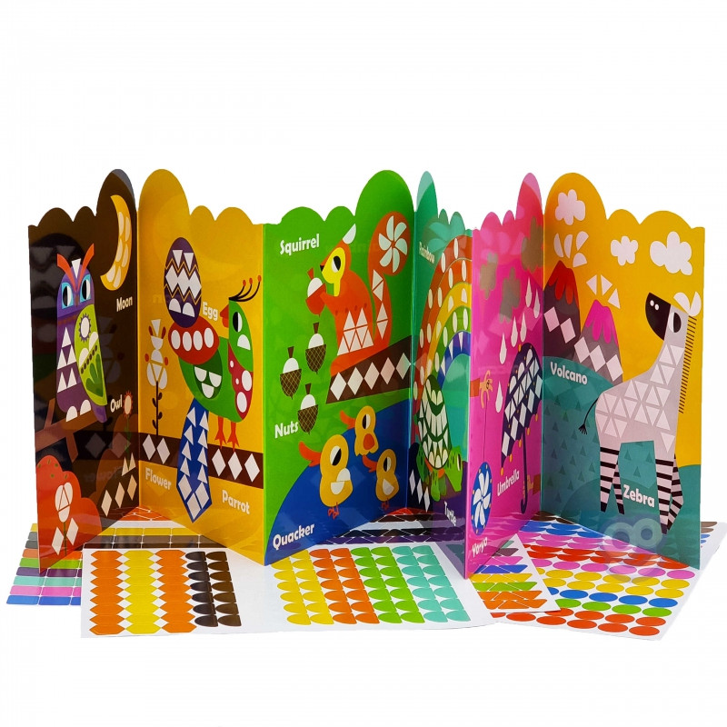 WOOPIE ART&FUN Lipdukų rinkinys Match Shapes and Colors Gyvūnų lipdukas 504 vnt.
