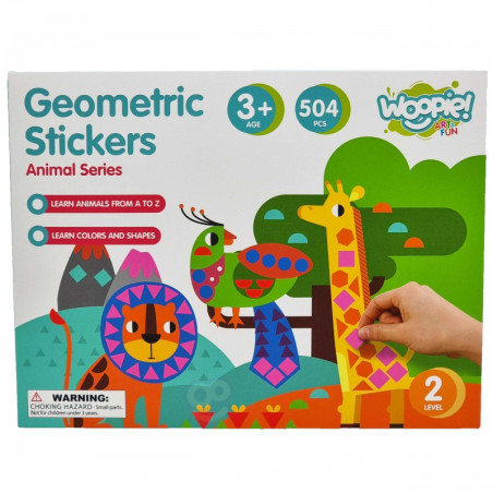 WOOPIE ART&FUN Lipdukų rinkinys Match Shapes and Colors Gyvūnų lipdukas 504 vnt. WOOPIE ART&FUN Lipdukų rinkinys Match Shapes and Colors Gyvūnų lipdukas 504 vnt.