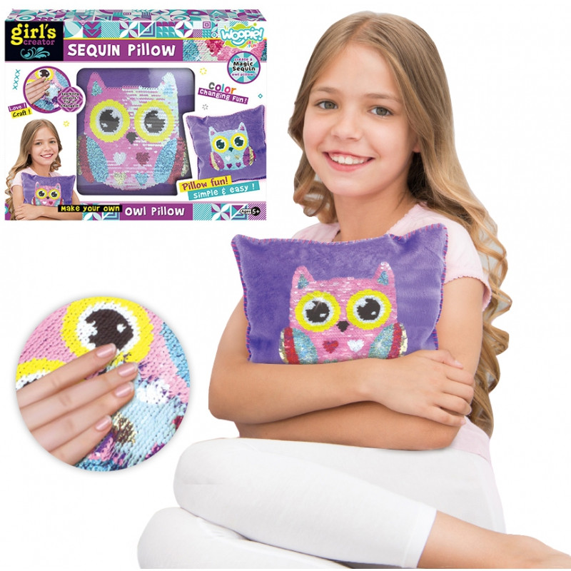WOOPIE ART&FUN kūrybinis rinkinys pagalvė pelėdų dekoravimui