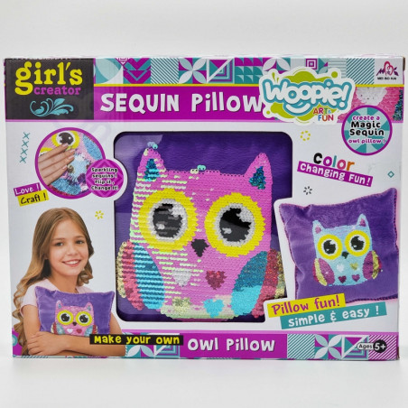 WOOPIE ART&FUN kūrybinis rinkinys pagalvė pelėdų dekoravimui WOOPIE ART&FUN kūrybinis rinkinys pagalvė pelėdų dekoravimui