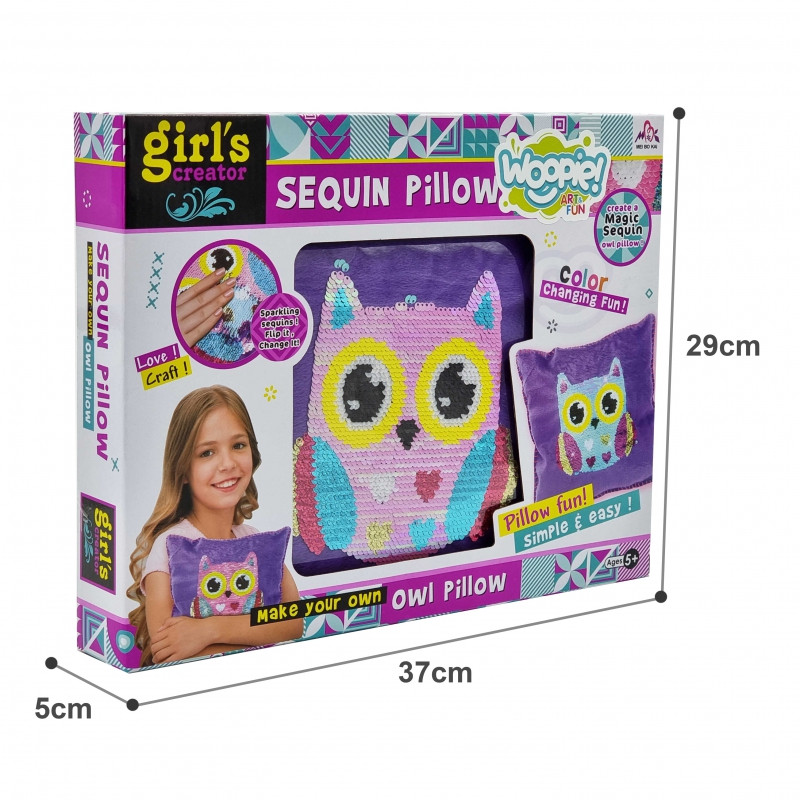 WOOPIE ART&FUN kūrybinis rinkinys pagalvė pelėdų dekoravimui